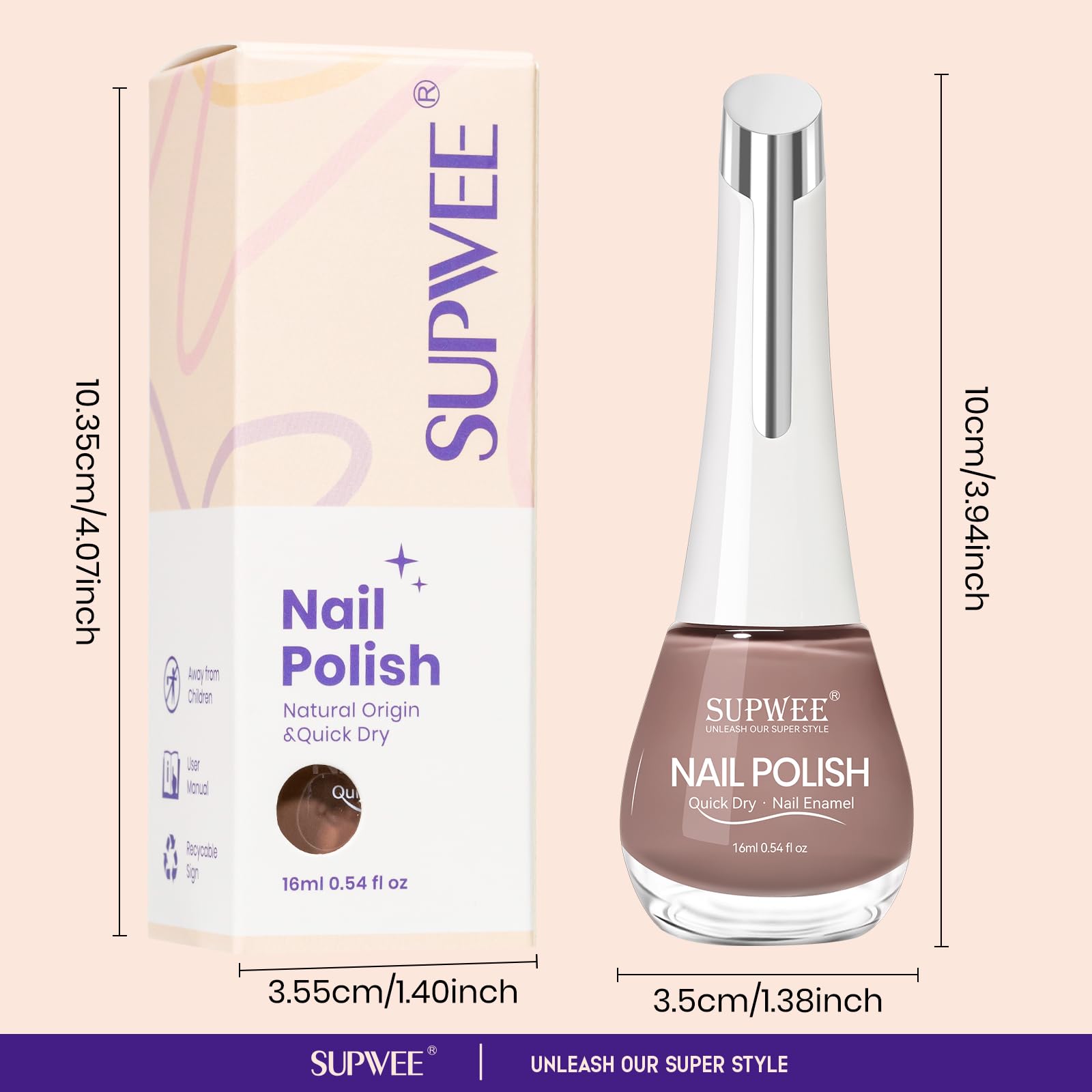 SUPWEE Brown nail polish in hand, ready for DIY manicure