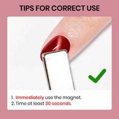SUPWEE Burgundy Cat Eye polish shown with magnetic stick for precise cat-eye look.