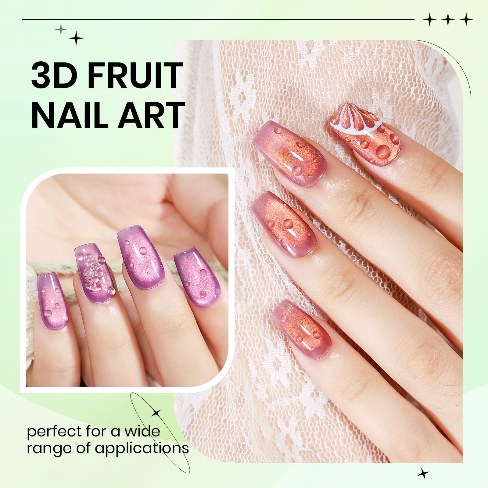 SUPWEE Cat Eye Gel Polish pink fruit finish offering delicate, luminous cateye manicure at home