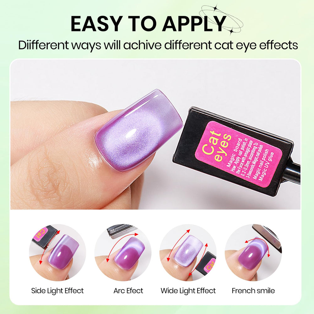 SUPWEE Cat Eye Gel Polish yellow fruit finish creating sunny, shimmering nails at home