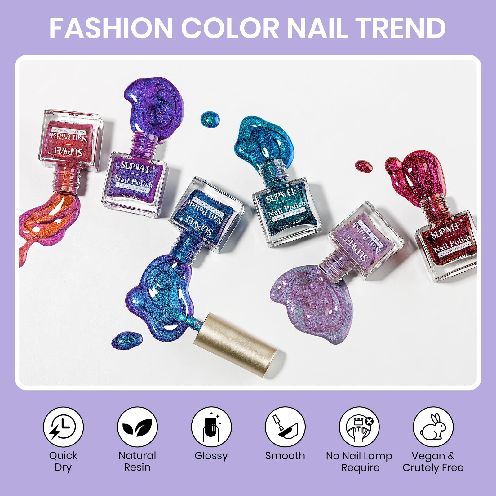 SUPWEE Cat Eye Kit magnets create sharp lines as polish semi-dries.