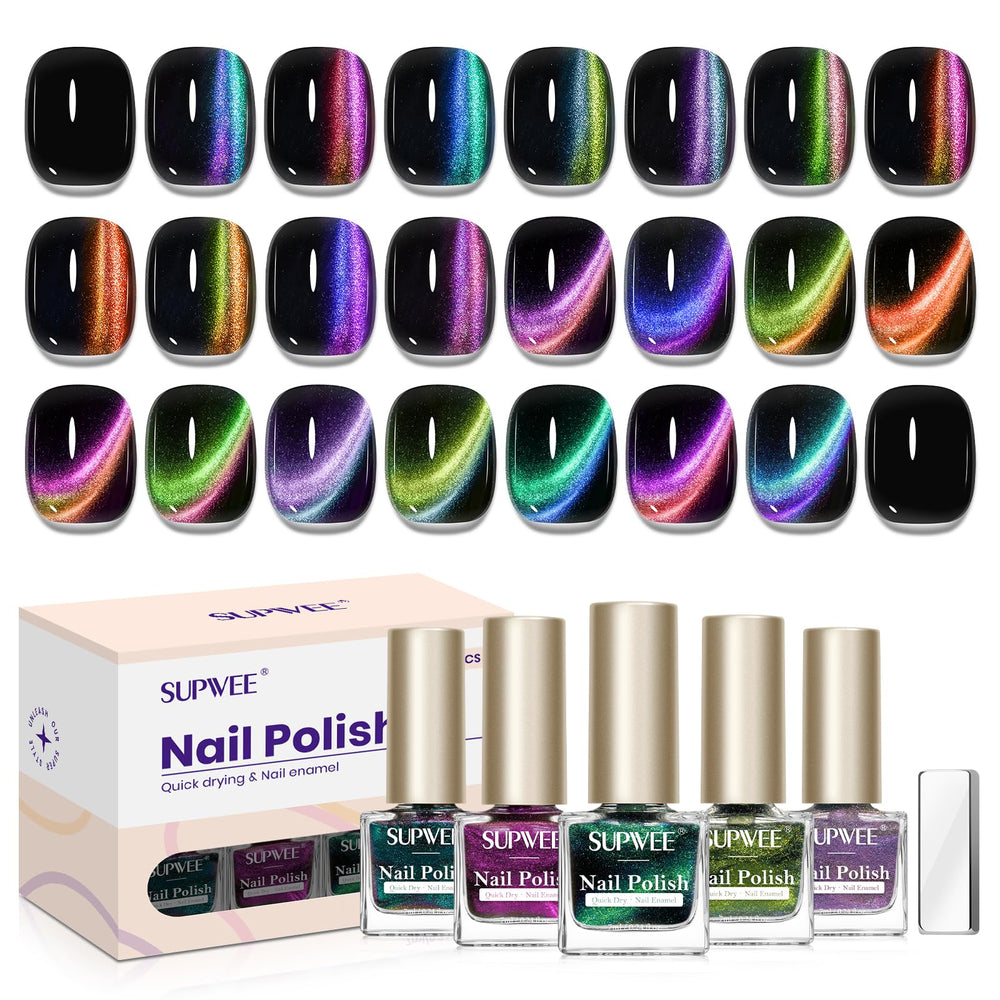 SUPWEE cat-eye nail polish 12-color set for versatile daily looks