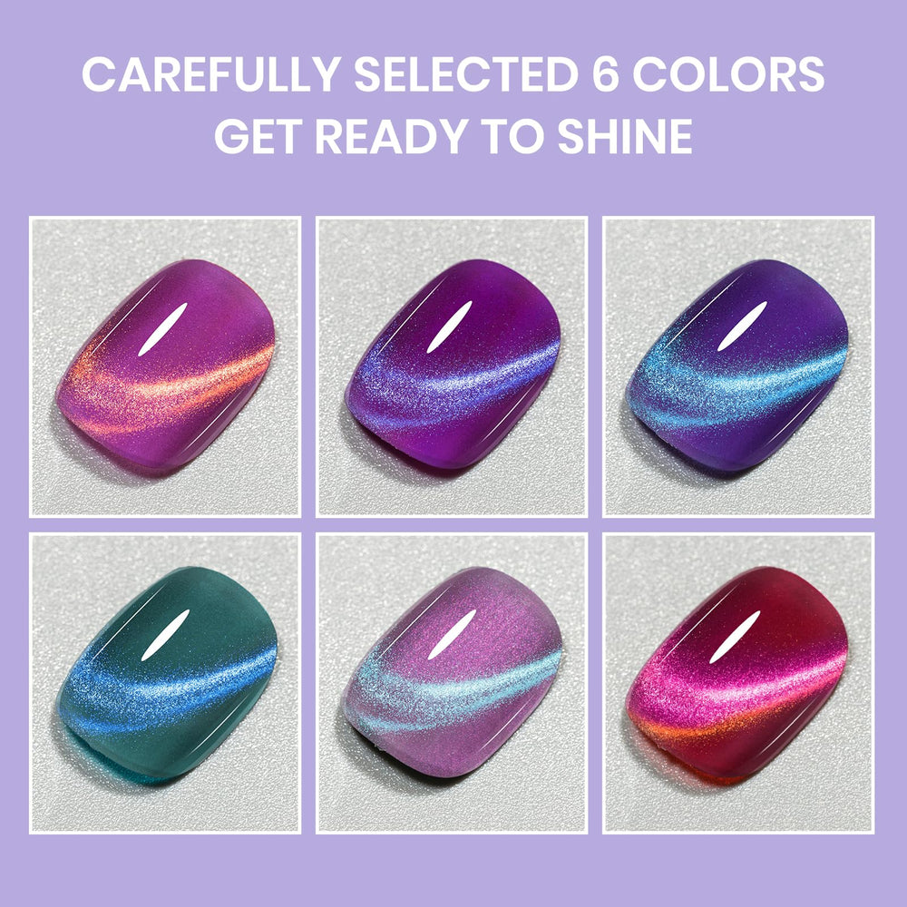 SUPWEE Cat Eye Polish on nails demonstrates quick-dry performance.