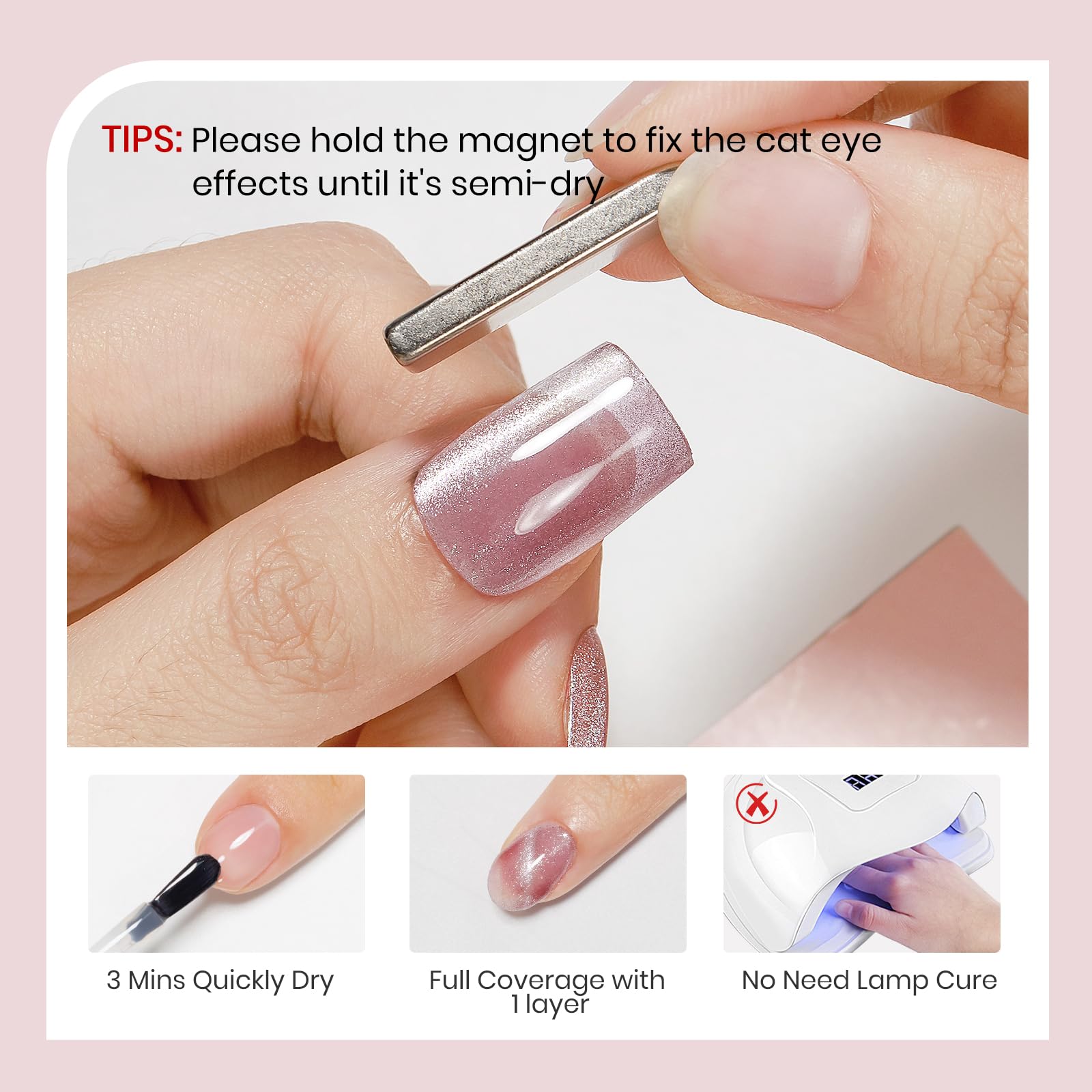 SUPWEE magnetic stick used to shape the cat-eye design at home.