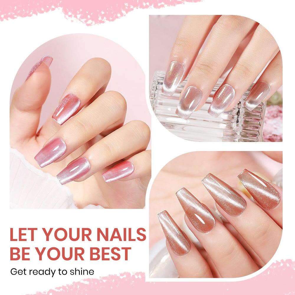 SUPWEE Nude Glow Cat Eye polish for natural chic manicure