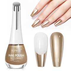 SUPWEE Champagne Mirror Nail Polish bottle reflecting light for a champagne chrome finish