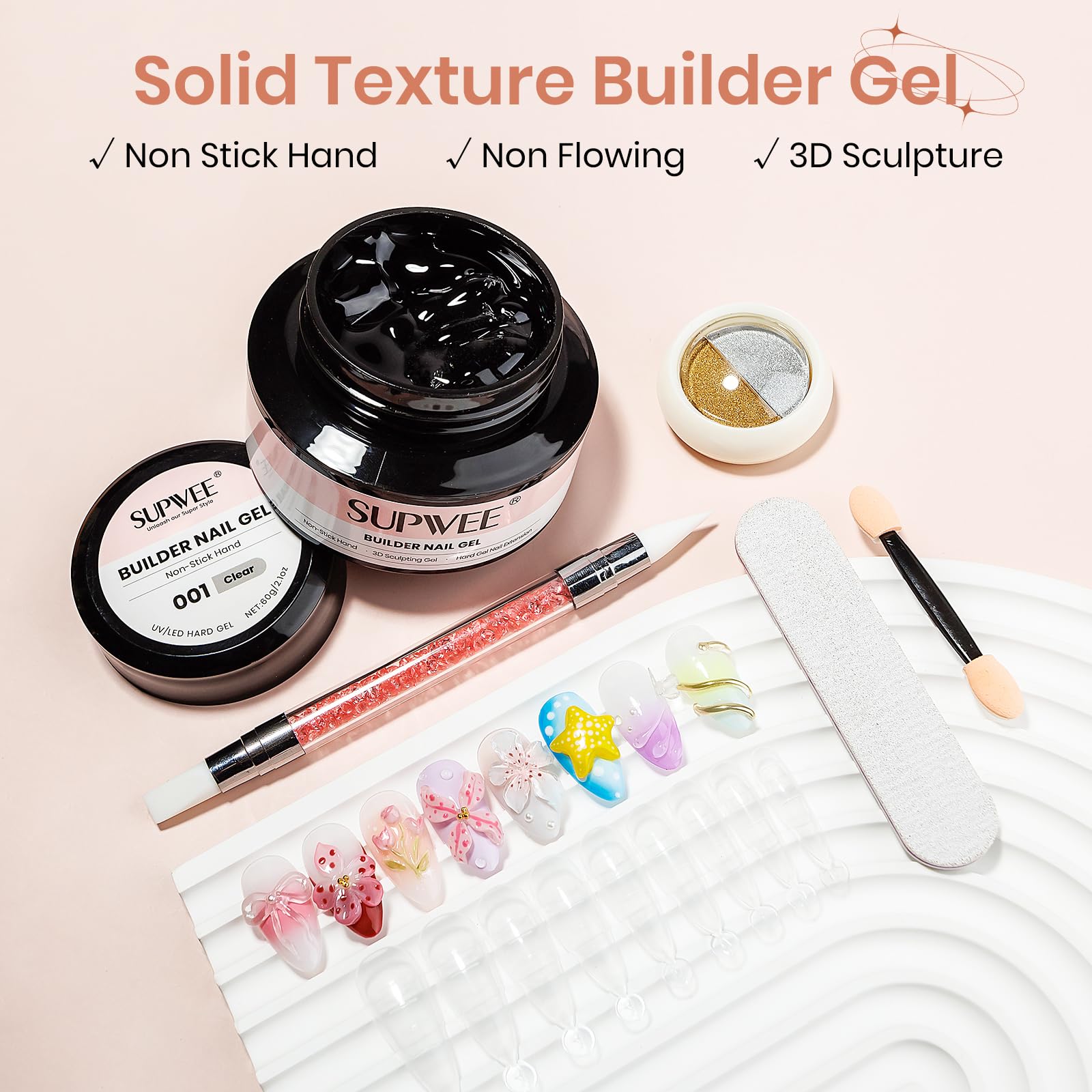 SUPWEE chrome powder set adds shimmering accents to nail art