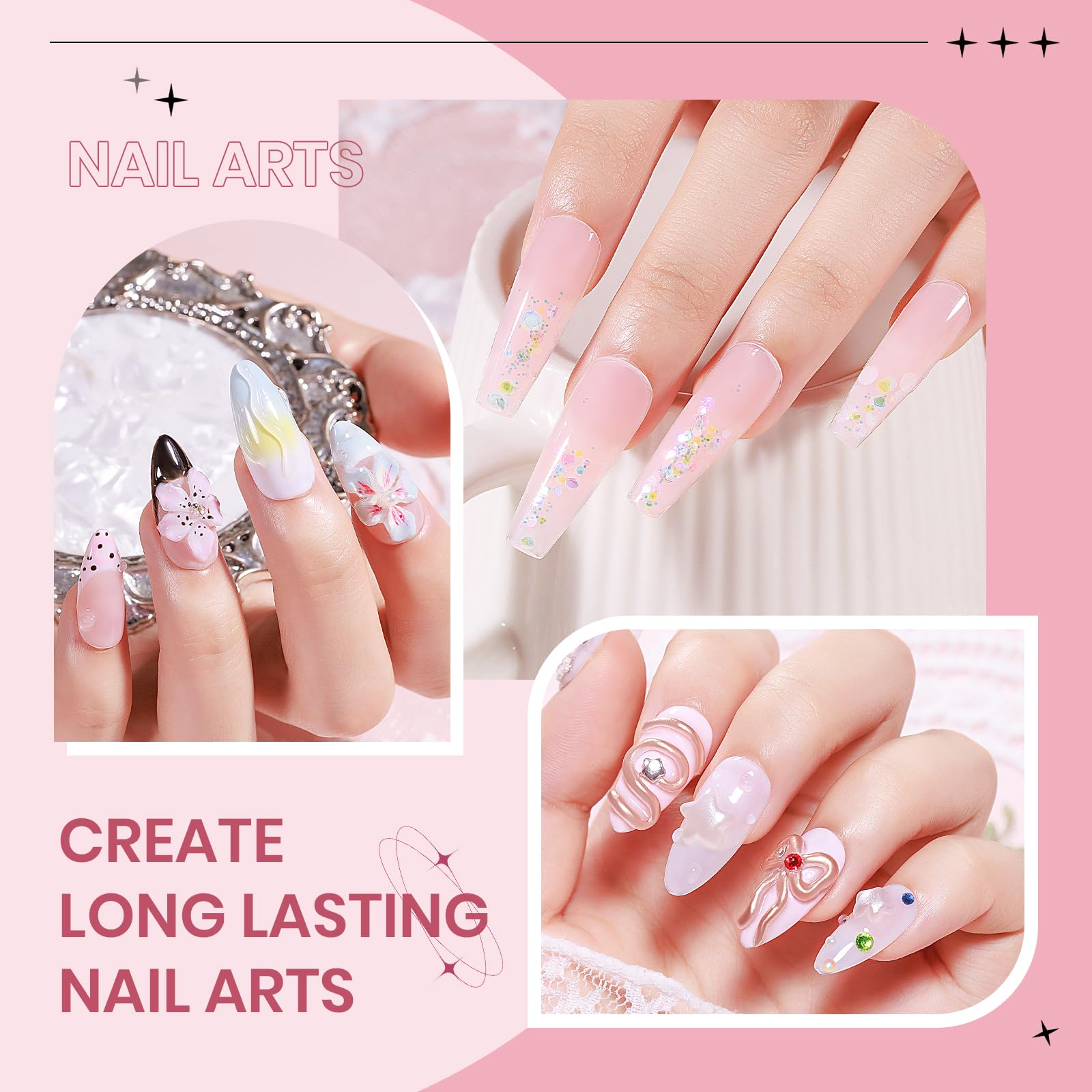 SUPWEE gold chrome powder creates luxe highlights on nails.