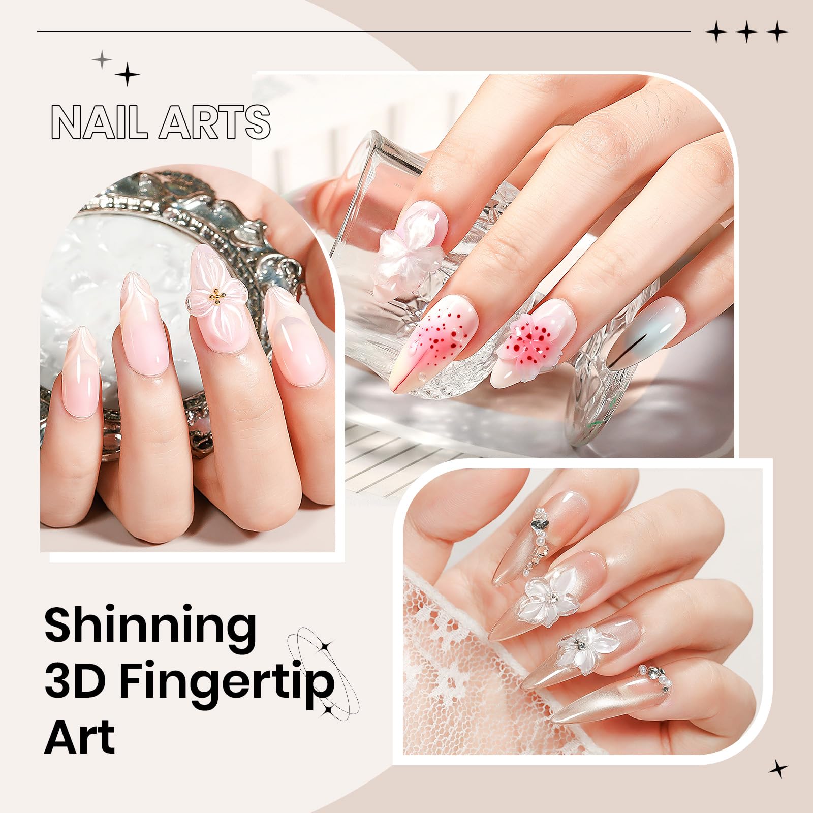 SUPWEE gel supports attaching decorations and large nail accents.