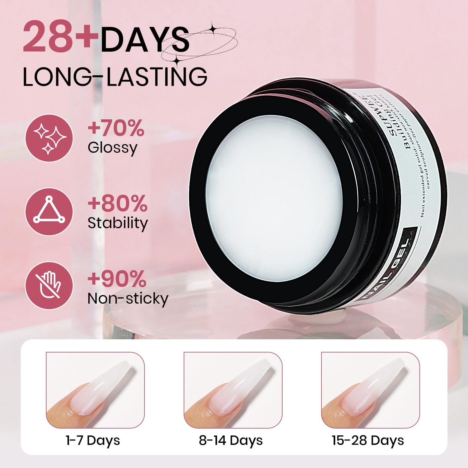SUPWEE 24 piece extend mold set enables varied nail patterns.