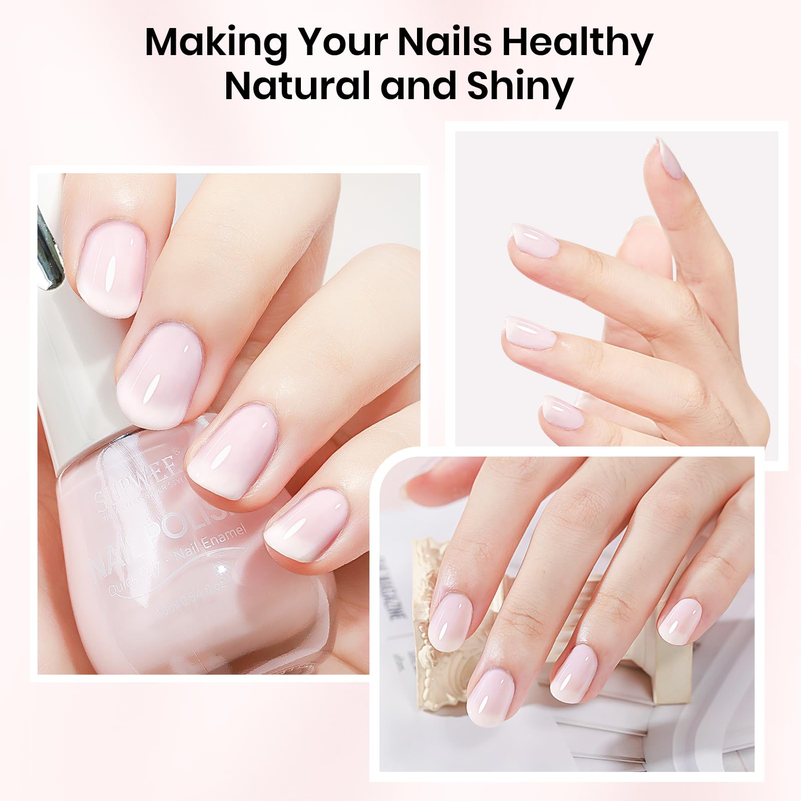 Healthy-looking nails after use showing strength and subtle shine