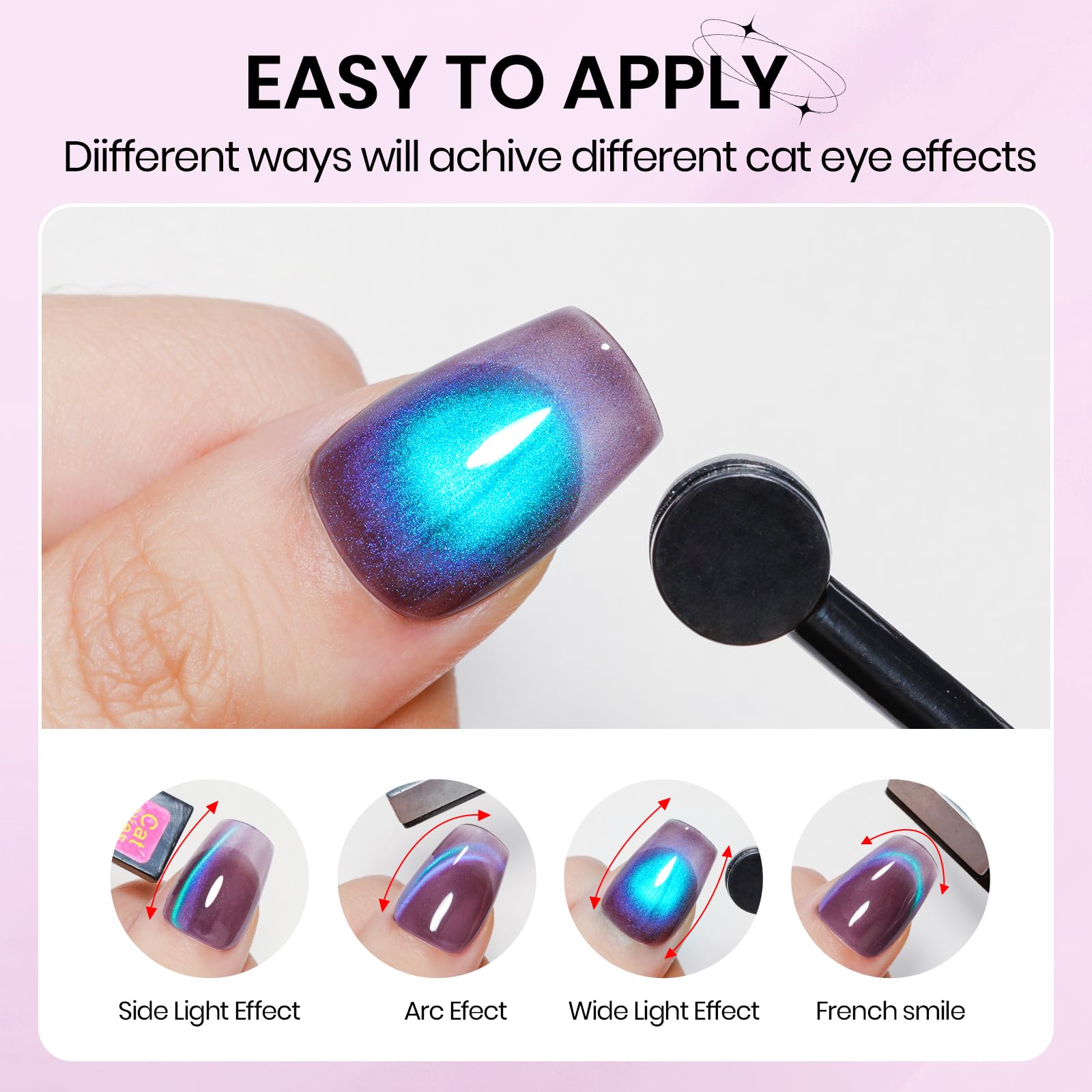 Supwee high gloss finish on nails highlights vibrant color and shine.