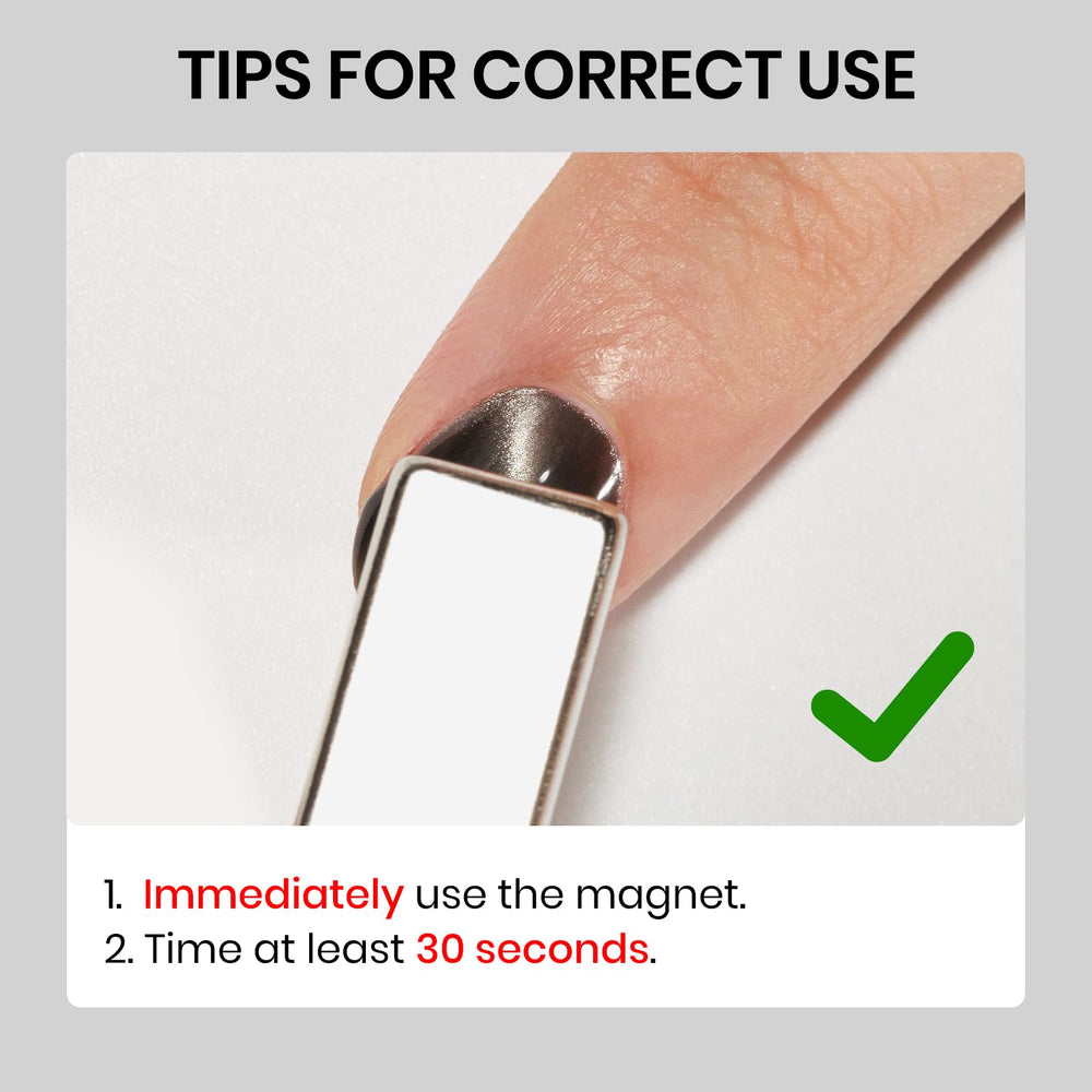 SUPWEE magnetic stick demonstrates cat-eye effect for eye-catching nail art at home