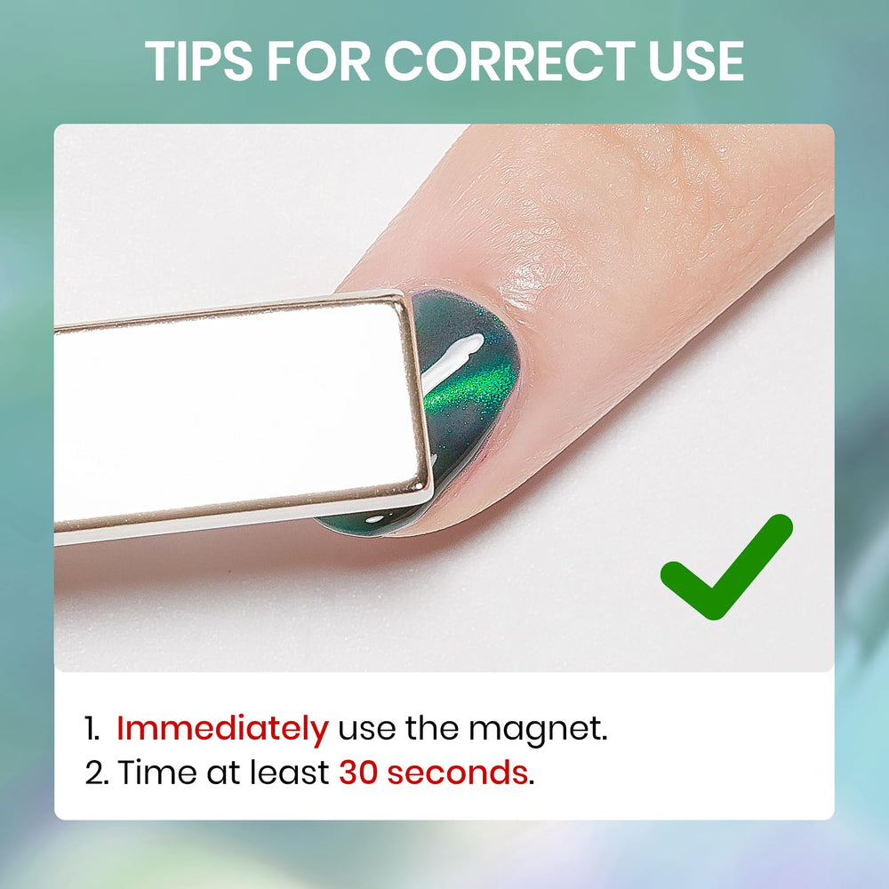 SUPWEE magnetic wand demonstrates cat-eye pattern creation on nails