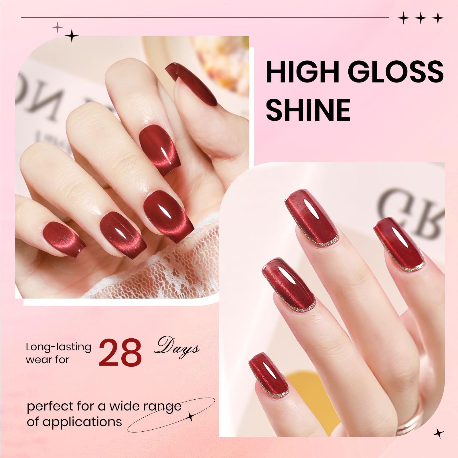 SUPWEE moonlight glow close-up on cat-eye gel polish