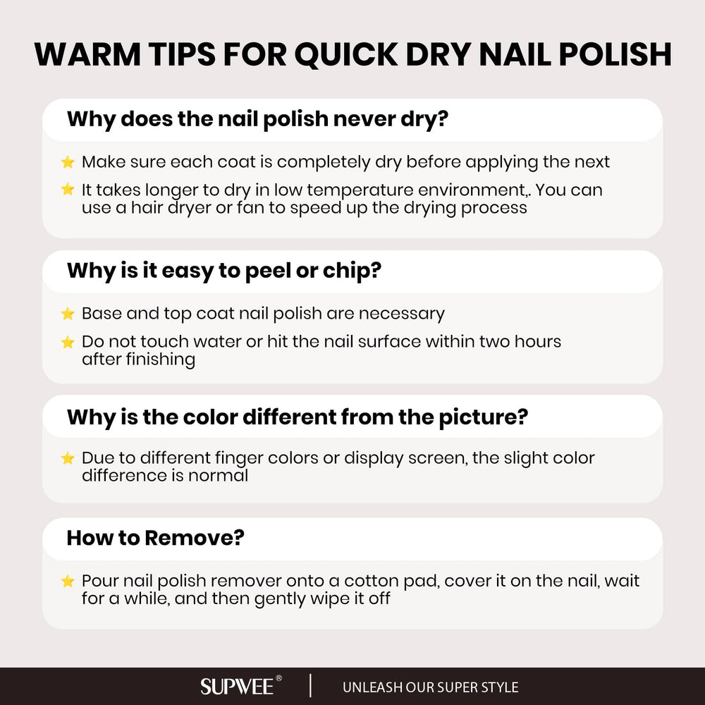 SUPWEE nail polish swatch for at-home nail art testing