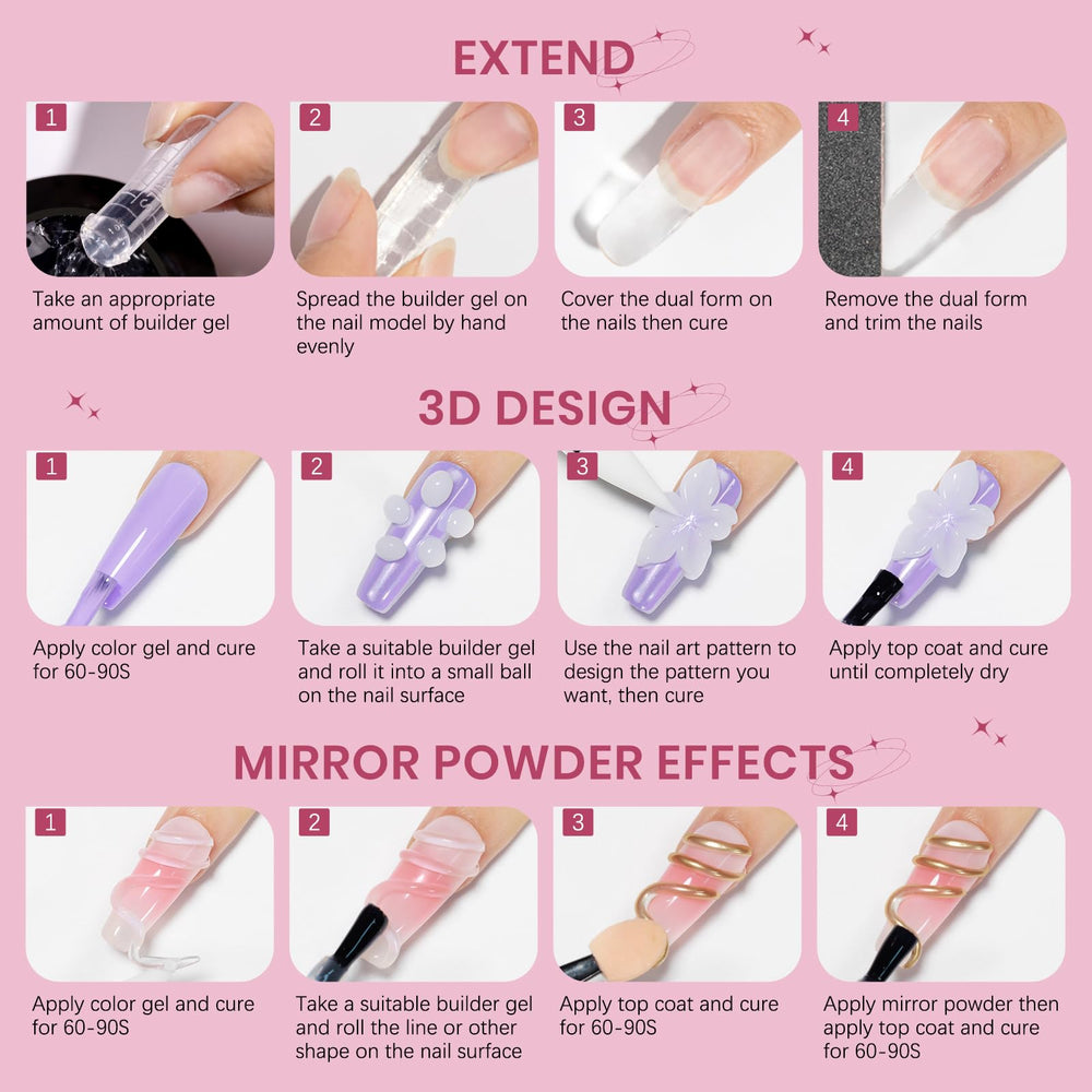 SUPWEE Nail extend mold 24pcs for creative patterns.