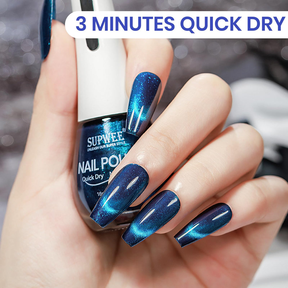 SUPWEE Air-dry formula dries quickly for on-the-go manicures.