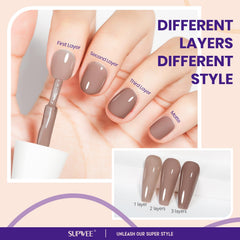 SUPWEE Brown nail polish bottle held for on-the-go use