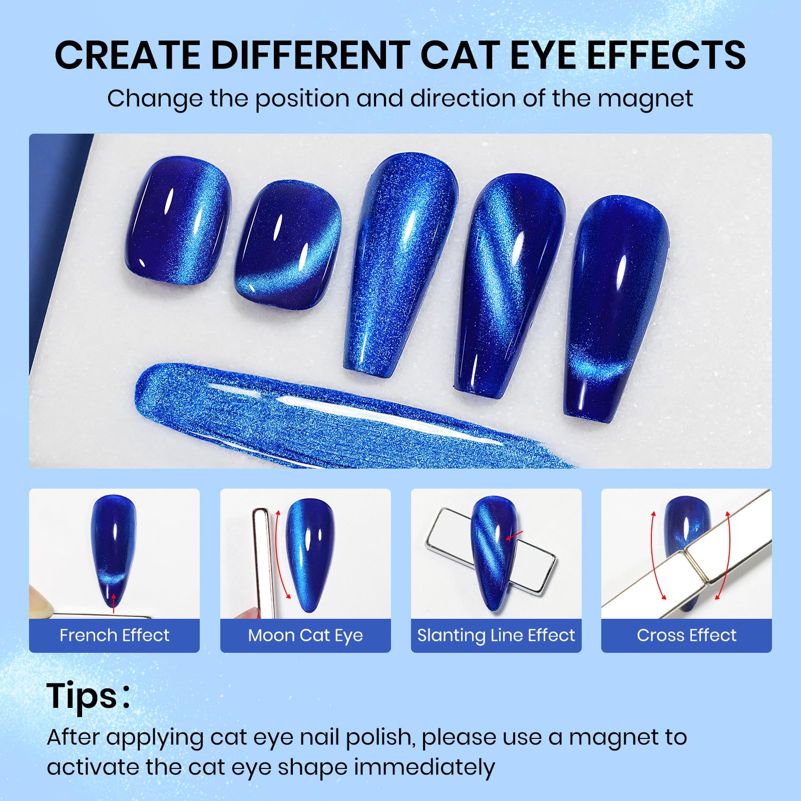 Brush stroke shows smooth coverage with SUPWEE blue lacquer