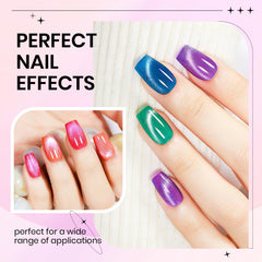 SUPWEE neon cat-eye gel polish with shimmer display.