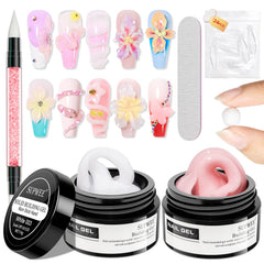 SUPWEE nude and white molding gel bottles for precise nail extensions at home