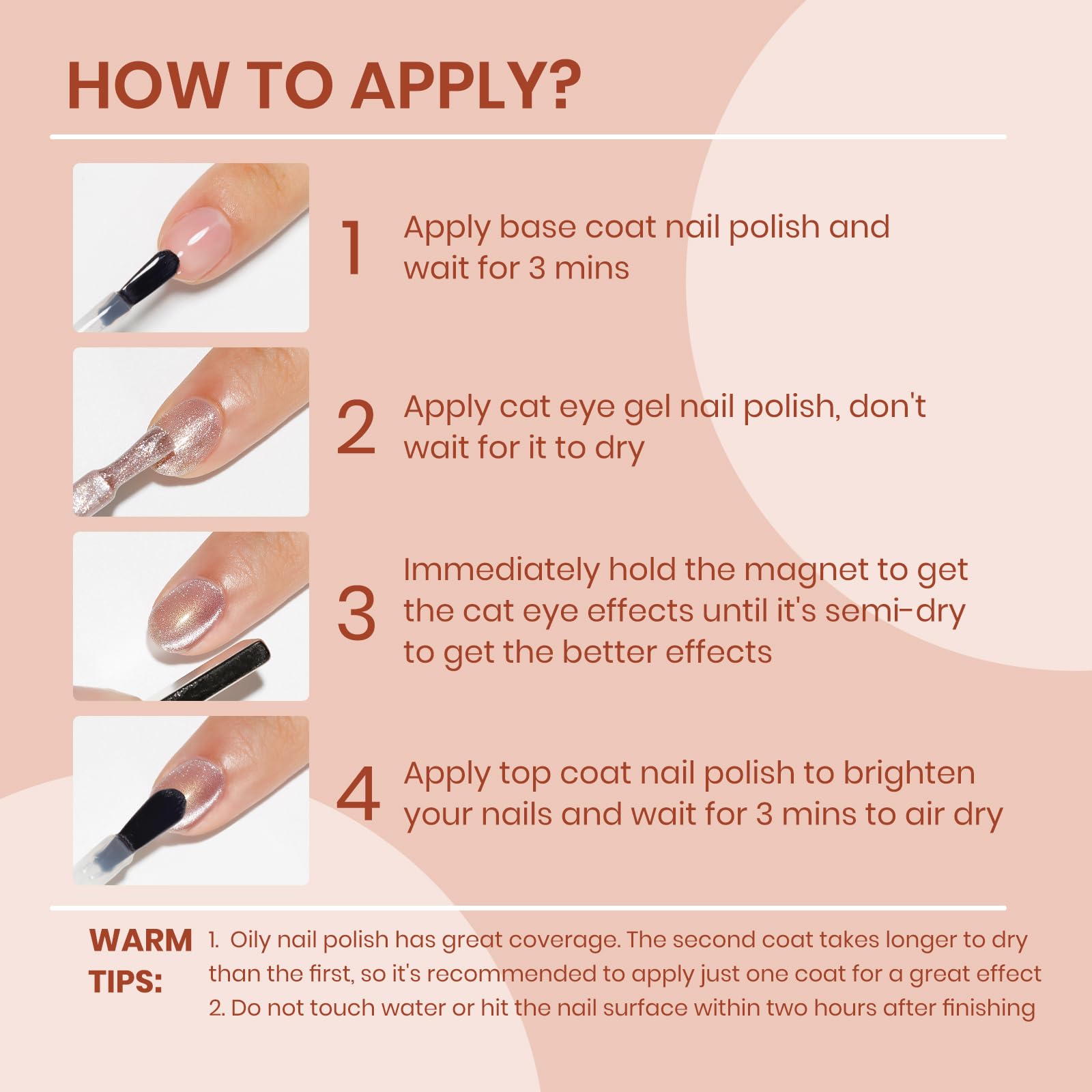 Oil-based formula supports longer wear with proper drying.