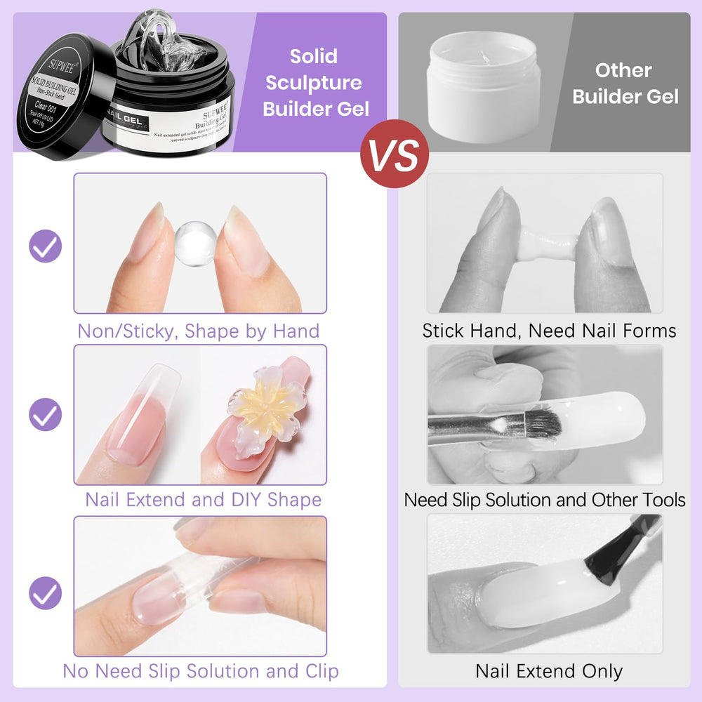 SUPWEE pearl white gel extension 14g for subtle iridescent designs