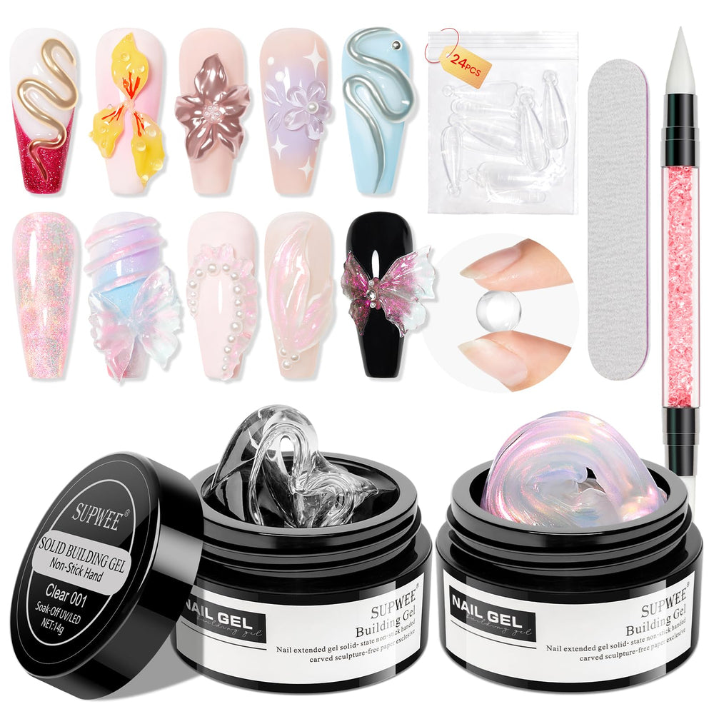 SUPWEE Pink Aurora builder gel palette showcasing color options for creative nails.