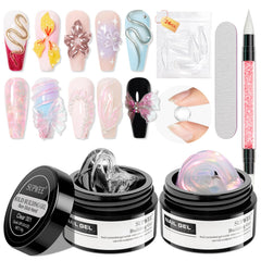 SUPWEE Pink Aurora builder gel palette showcasing color options for creative nails.