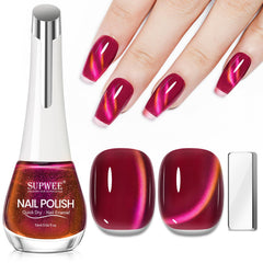 SUPWEE Quick Dry Cat Eye Polish bottle in rose shade for a fast manicure.