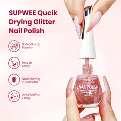 SUPWEE bottle with brush showing smooth application for flawless manicure.