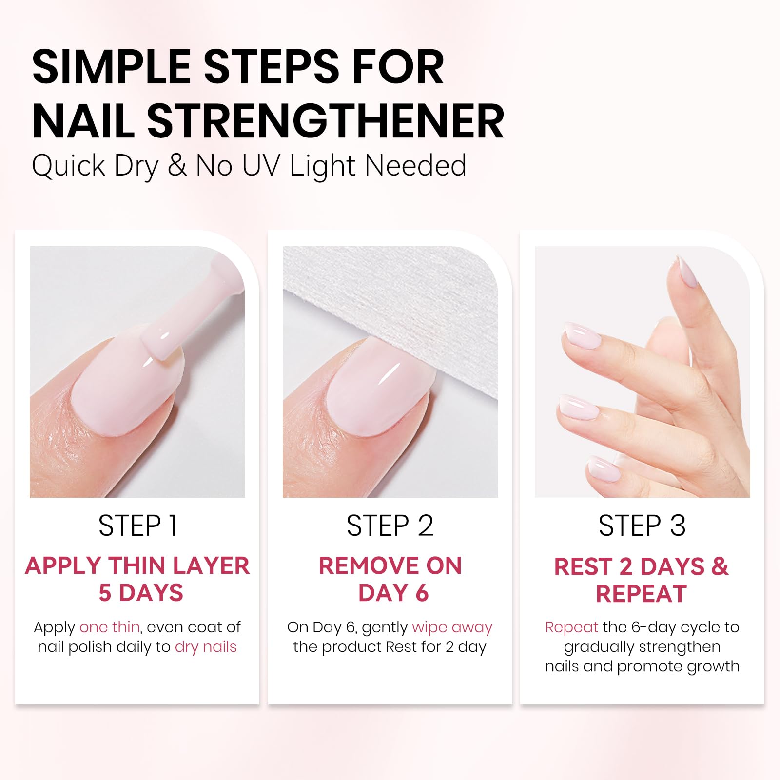SUPWEE Quick Dry Strengthener brush applying formula for a smooth base