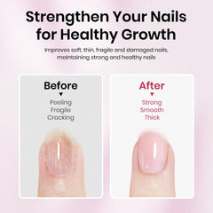 Before and after nails with SUPWEE reveal smoother, stronger-looking nails