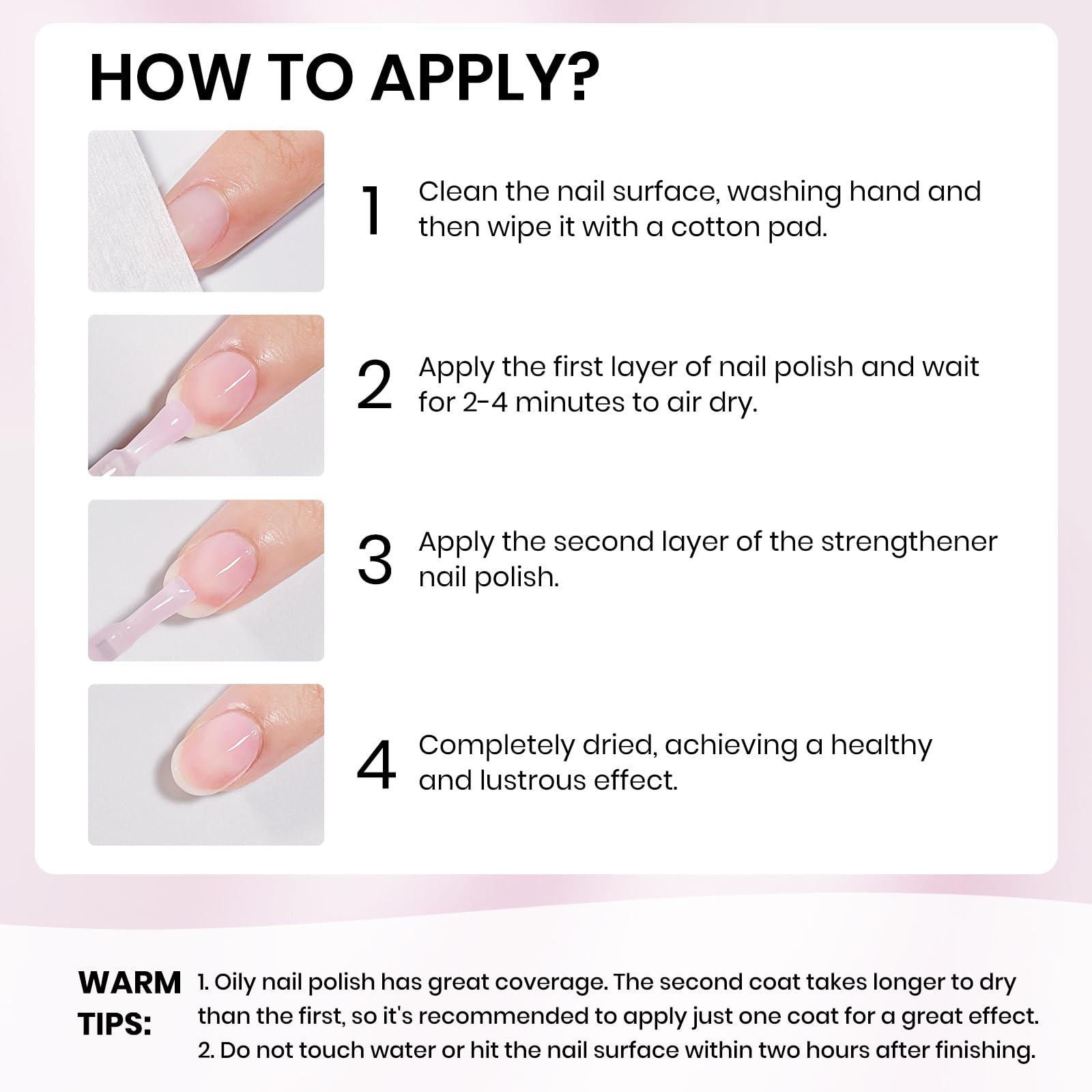Nail edge filing prep before applying SUPWEE strengthener