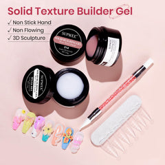 SUPWEE solid builder gel extensions closeup showing smooth sculpting potential