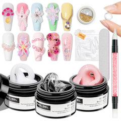 SUPWEE solid builder gel kit in clear for durable extensions and smooth sculpting.