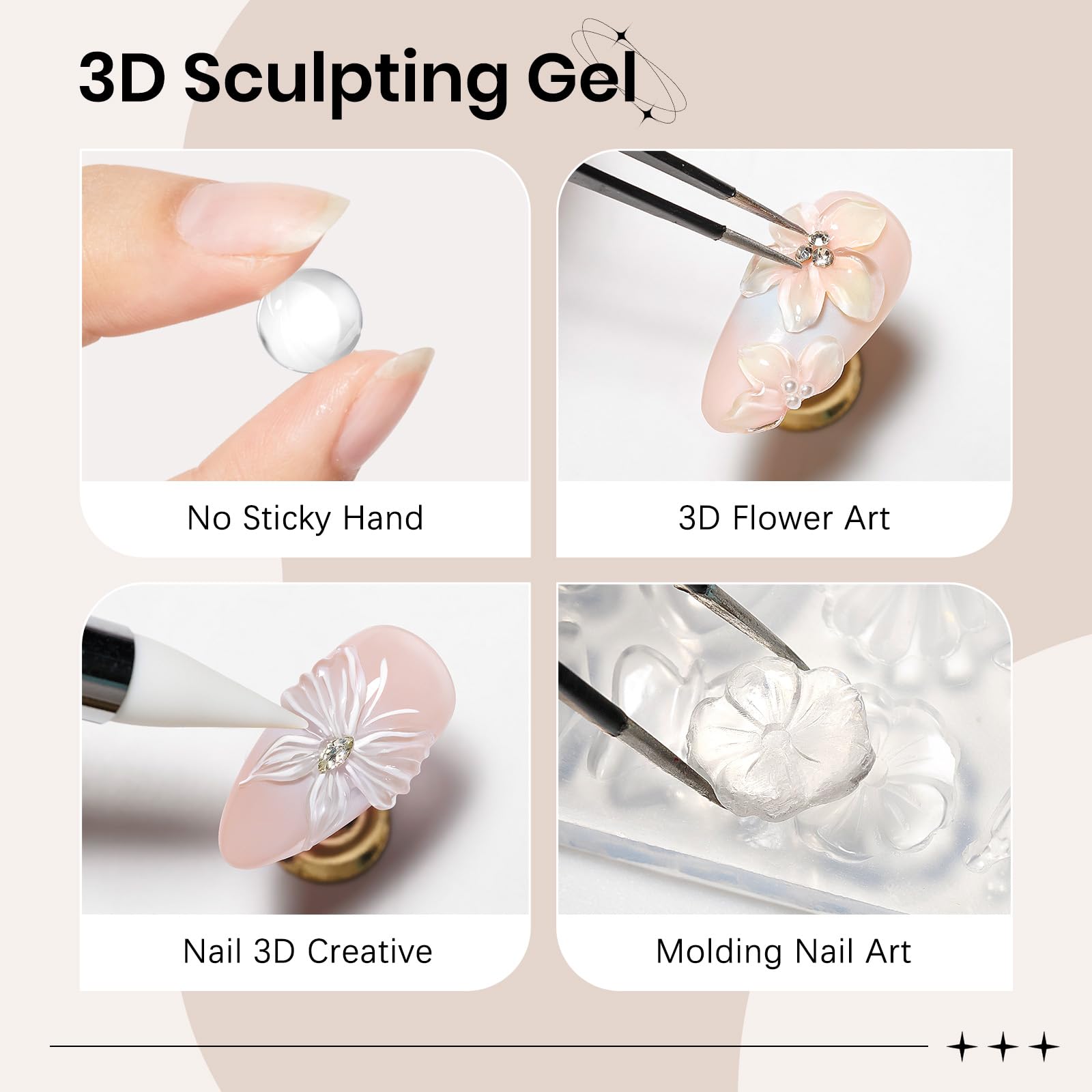 SUPWEE solid hard gel texture provides stable sculpting results.