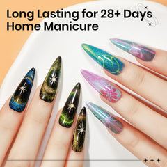 SUPWEE 12-color cat eye kit offers versatile DIY nail art options.