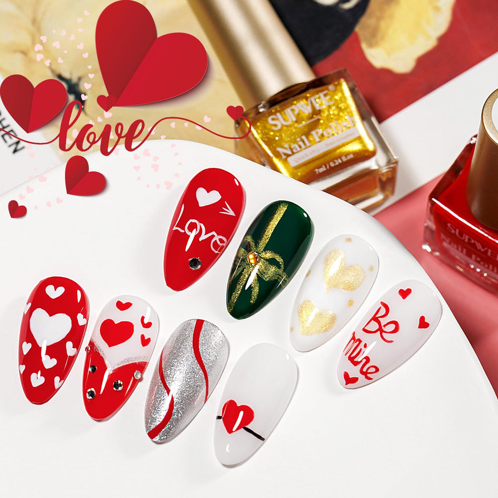 SUPWEE green nail polish bottle for vibrant Christmas mani with smooth coverage.