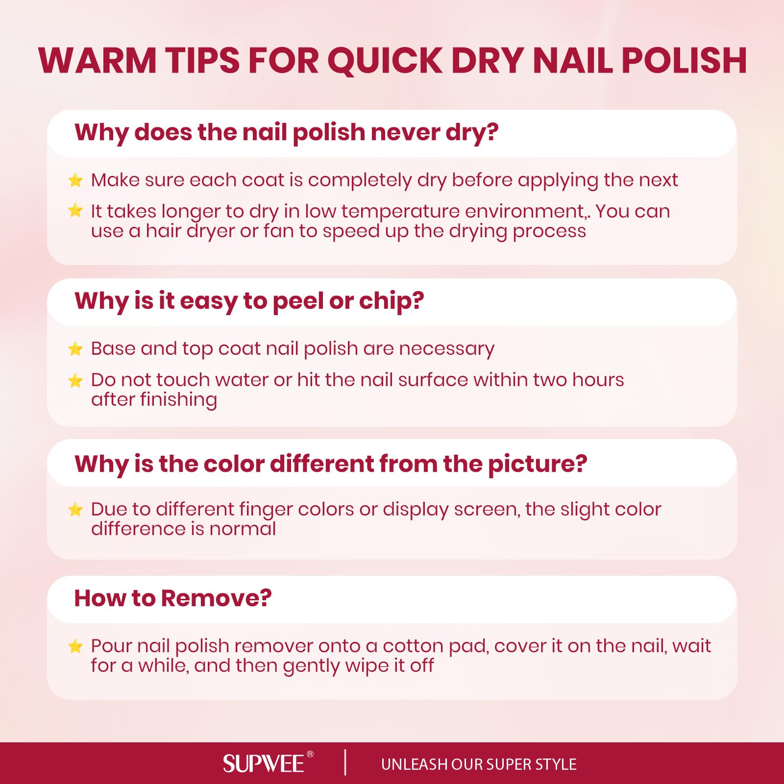 SUPWEE vegan glitter nail polish icon signaling cruelty-free glamour.