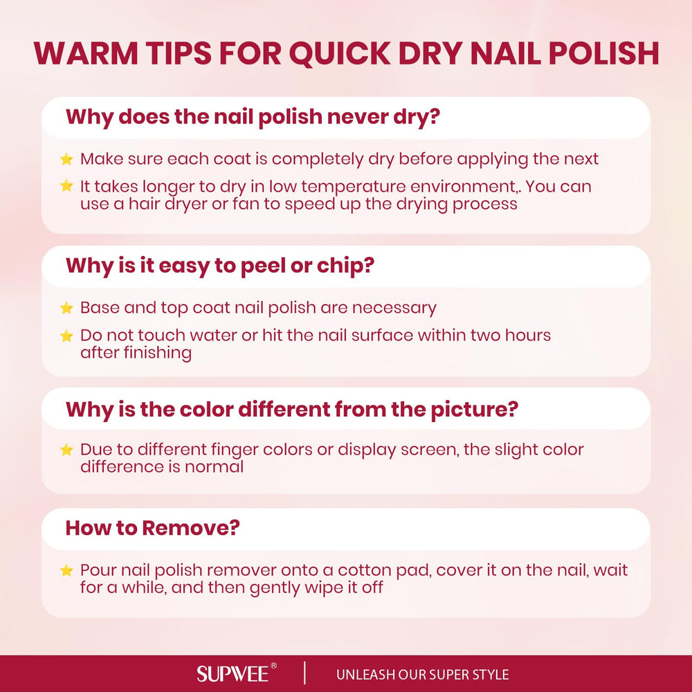 SUPWEE vegan glitter nail polish icon signaling cruelty-free glamour.