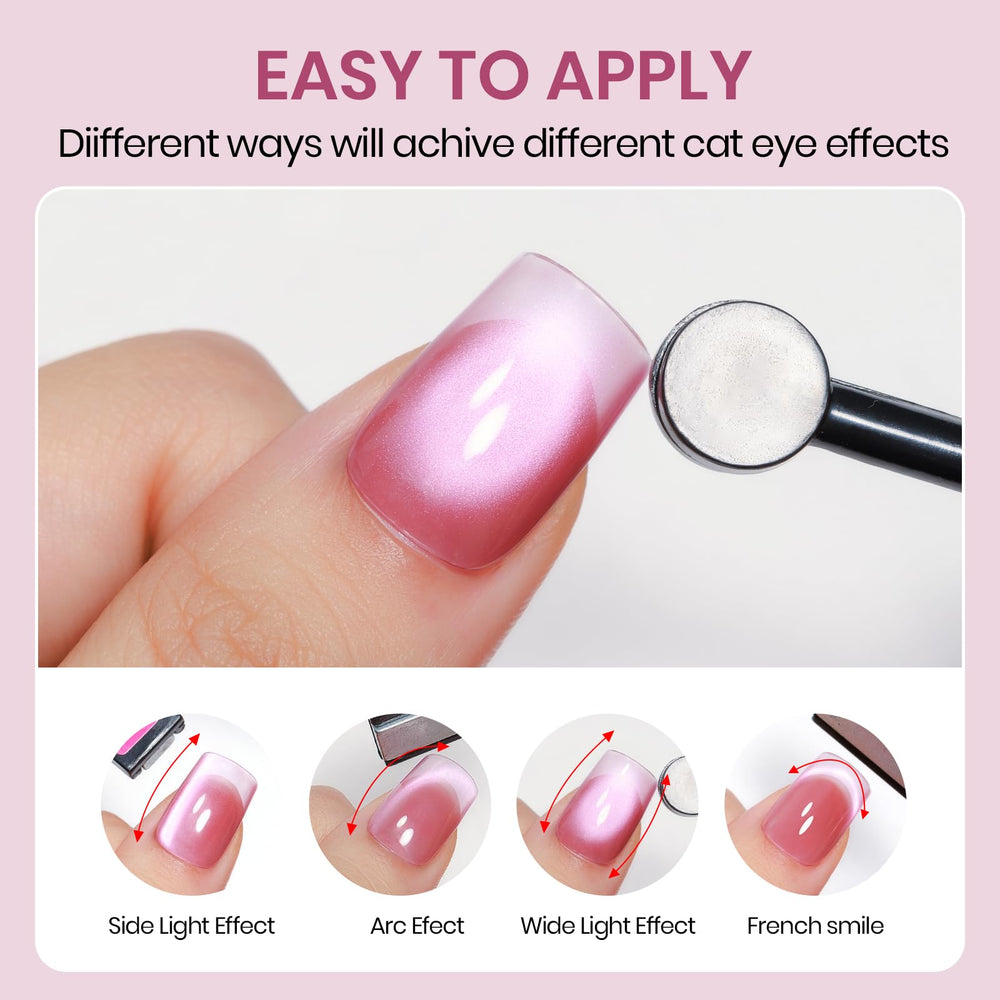 SUPWEE base/top coat and proper curing help optimize cat eye results.