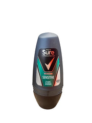 Sure Men Sensitive roll-on bottle provides gentle underarm protection for daily wear