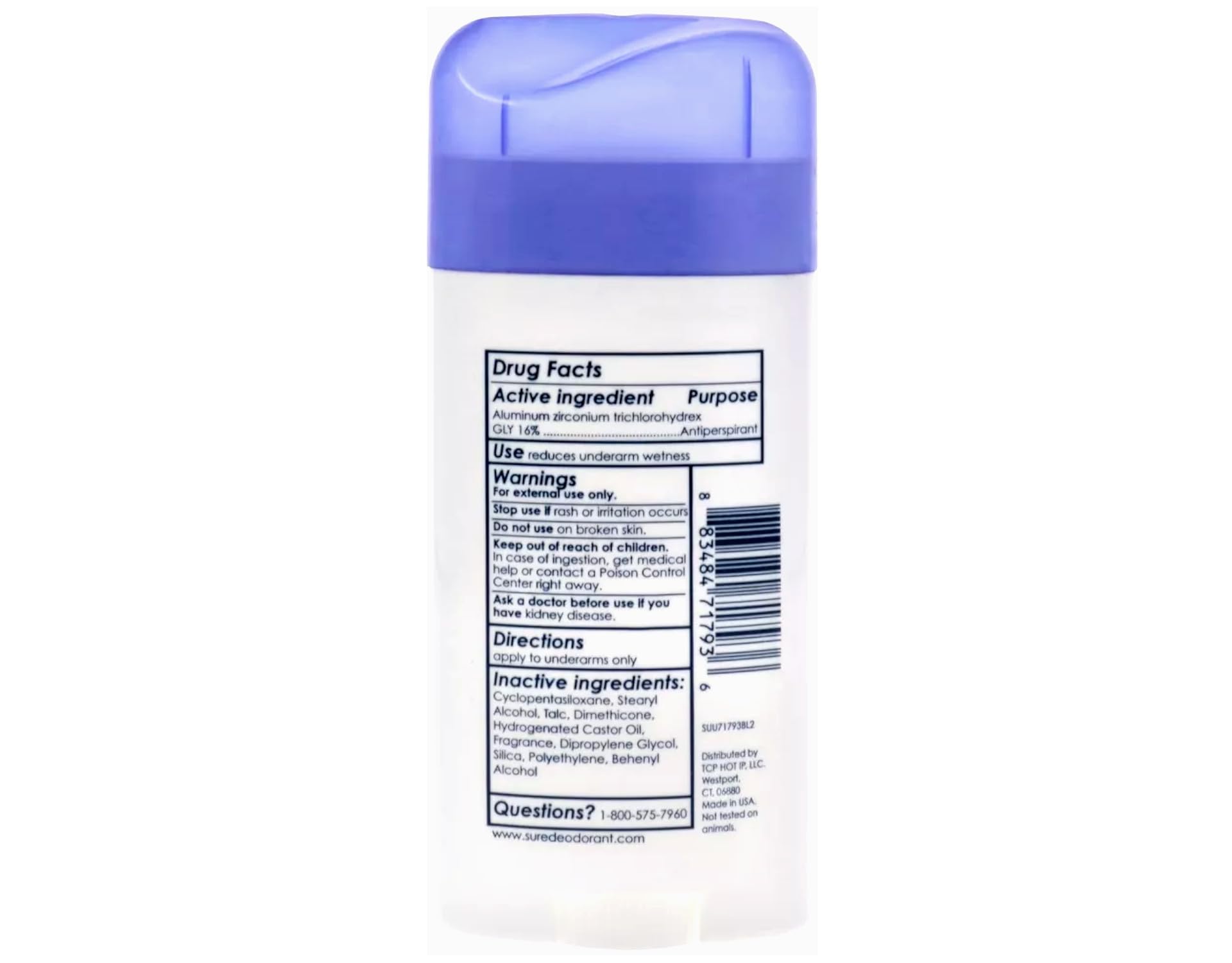 Sure Original Solid Antiperspirant twist-up stick for easy application.