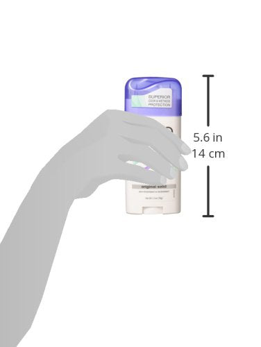 Sure original unscented deodorant close-up highlights fragrance-free formula.