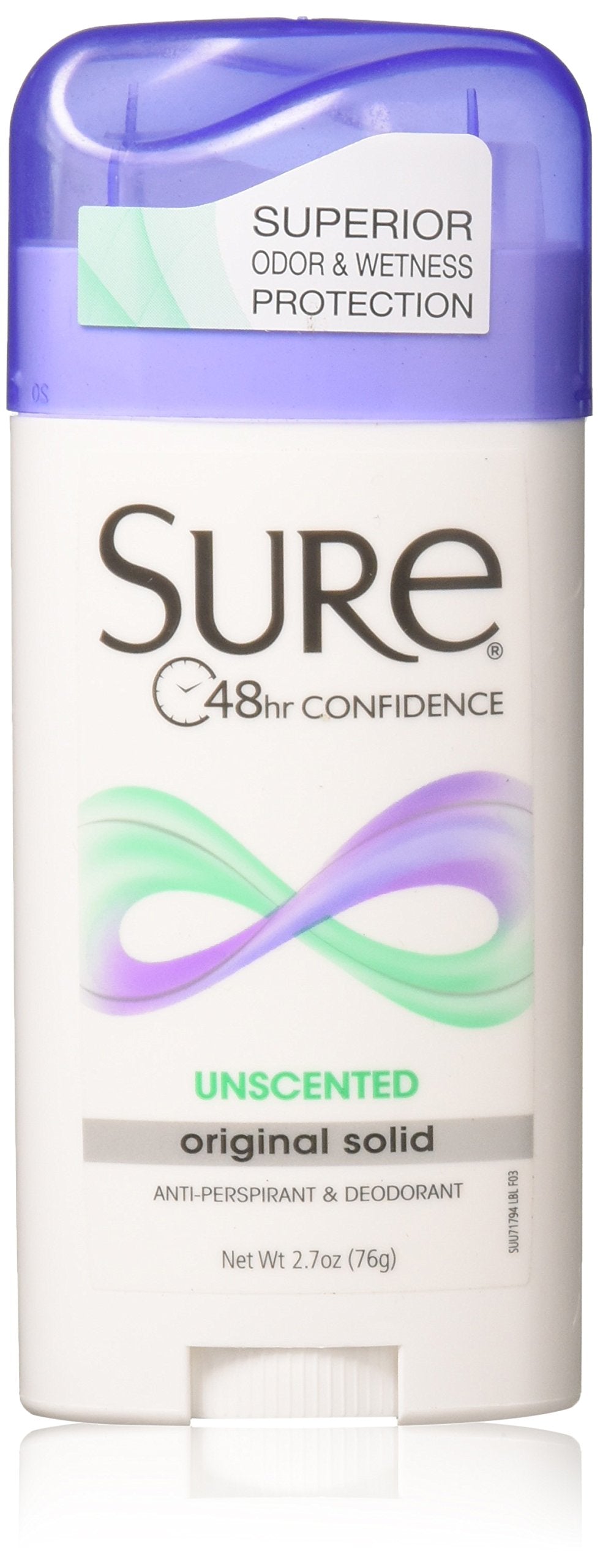 Sure original solid unscented anti-perspirant pack-3 delivers all-day protection and value.