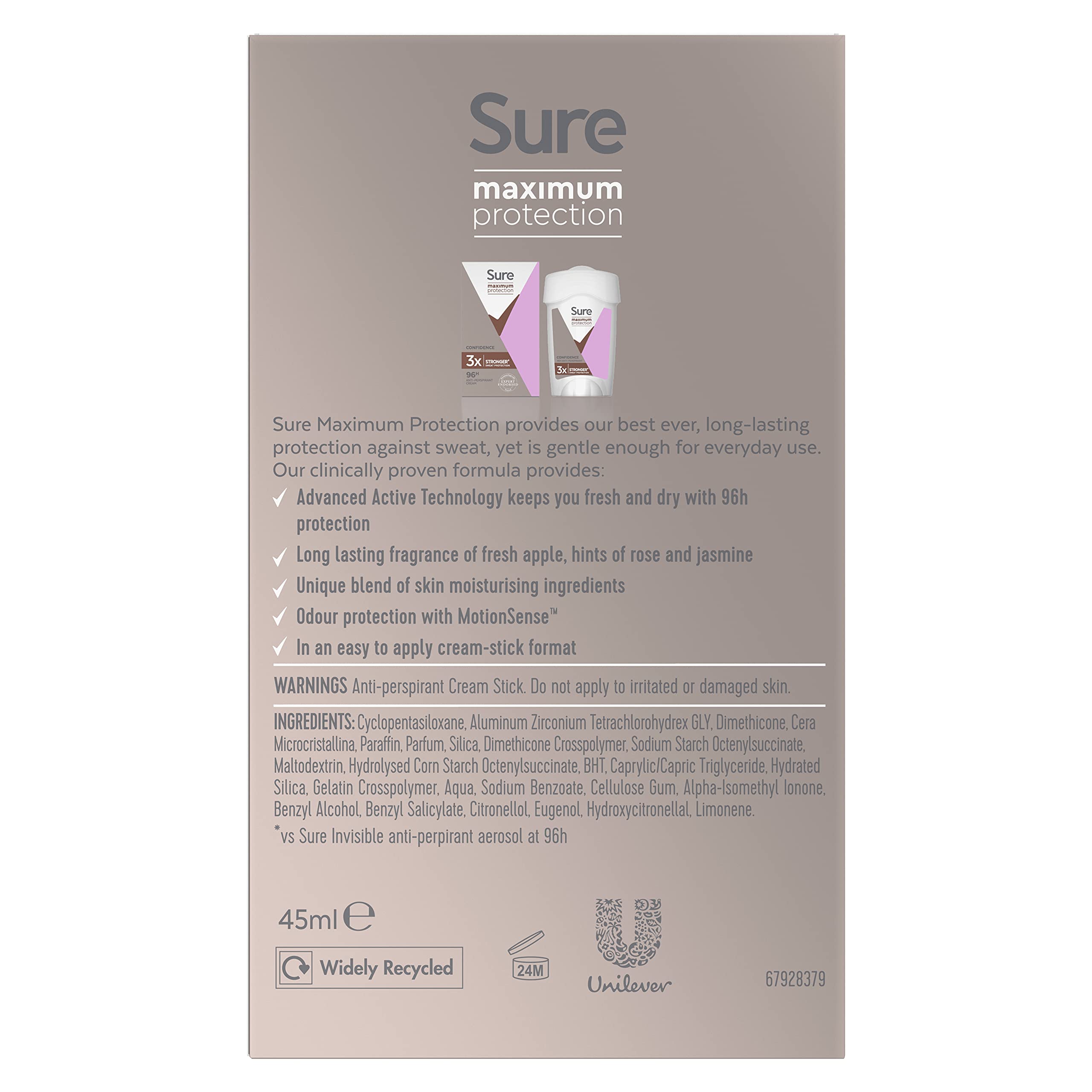 Sure Women cream-stick design for easy, mess-free application.