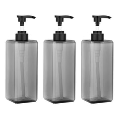 SUREAM 3-pack shampoo dispensers with pumps for organized bathroom storage