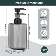 Suream pump dispenser bottle with wide mouth, easy to refill liquids